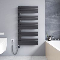 Meykoers - Badheizkörper Elektrisch mit Heizstab, Elektrisch Handtuchheizkörper mit Temperatureinstellung Und Timer, 1176 x 600mm Anthrazit von MEYKOERS