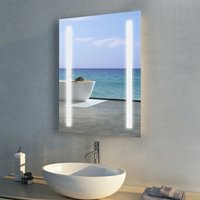 Badspiegel mit Beleuchtung 50x70cm Badezimmerspiegel, spiegel mit Kaltweiß Beleuchtung IP44 Energie sparen Wandschalter - Meykoers von MEYKOERS