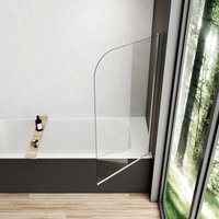 Meykoers - Duschabtrennung 90x140cm Duschwand für Badewanne, Duschwand Badewannenaufsatz mit 5mm Nano Easy Clean Glas (90°Single Faltbar) von MEYKOERS