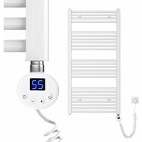 Elektrischer Handtuchtrockner Weiß Badheizkörper mit 600W digital Thermostat 120x60cm Weiß Badheizkörper - Meykoers von MEYKOERS