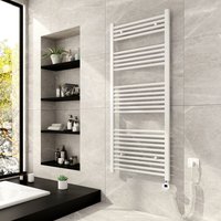 Elektrischer handtuchtrockner mit timer thermostat, gerade weiß badheizkörper 140x60cm handtuchheizkörper 661W - Meykoers von MEYKOERS