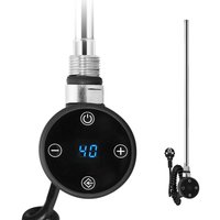 Meykoers - Heizpatrone für Badheizkörper, 1200W Schwarz Heizstab mit Thermostat, mit lcd Bildschirm und Timing-Funktion von MEYKOERS