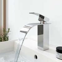 Wasserfall Wasserhahn, aus Edelstahl Einhebelmischer Wasserhahn für kaltes und heißes Wasser erhältlich, für Badezimmer Waschbecken - Meykoers von MEYKOERS