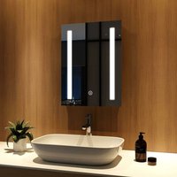 Meykoers LED Badspiegel 50x70cm Wandspiegel Badezimmerspiegel mit Beleuchtung Lichtspiegel Kaltweiß 6500K Lichtspiegel ohne Wand-Schalter von MEYKOERS