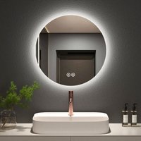 Led Badspiegel Rund 50 cm Wandspiegel Badezimmerspiegel mit Touch-Schalter mit Beleuchtung Lichtspiegel Dimmbar Warmweiß /Kaltweiß /Neutral von MEYKOERS