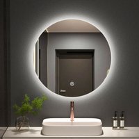 Led Badspiegel Rund 70 cm Wandspiegel Badezimmerspiegel mit Touch-Schalter mit Beleuchtung Kaltweiß 6500K - Meykoers von MEYKOERS