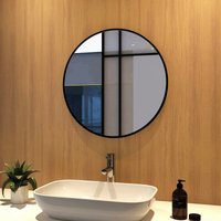 Wandspiegel ф60cm rund Einfache Badspiegel matt schwarzer Rahmen Badezimmerspiegel - Meykoers von MEYKOERS