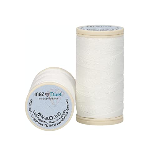 MEZ Duet Stärke 100 4645100-04000 weiß Nähgarn, 100 % Polyester, 100m von MEZ