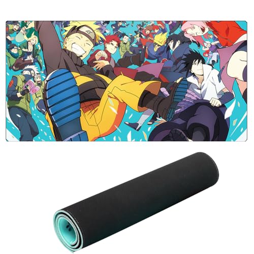 MEZHEN Schreibtischunterlage für Naruto Gaming-Mauspads XXL Mauspad Desk Mat Anti Rutsch PC Mausmatte Groß Mousepad Gaming Schreibtisch Zubehör Mat Büro Deko von MEZHEN