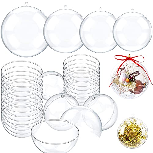 MEZHEN Weihnachtskugeln Transparent Christbaumkugeln Befüllbare Weihnachtsbaumkugeln Acryl Kunststoffkugeln Weihnachtsbaum Deko Kugeln Weihnachten Geschenk Party Favors von MEZHEN