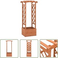 Mezheng - The Living Store Pflanzkasten mit Spalier 49x39x117 cm Tannenholz - Holzpflanze - Pflanzentopf - Balkonblumenkübel - Gartendekoration von MEZHENG