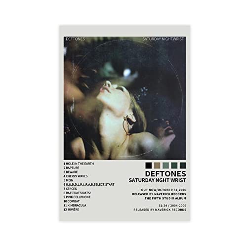 MEZUMI Deftones Saturday Night Handgelenk-Albumcover Leinwand Poster Wandkunst Dekor Druck Bild Gemälde für Wohnzimmer Schlafzimmer Dekoration ungerahmt 40 x 60 cm von MEZUMI