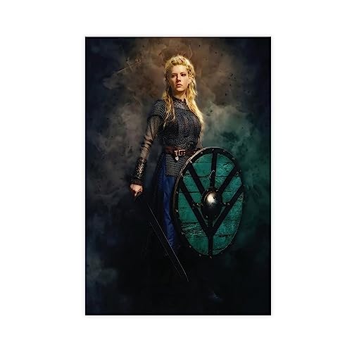 MEZUMI Lagertha Vikings Leinwand-Poster, Wandkunst, Dekordruck, Bild Gemälde für Wohnzimmer Schlafzimmer, Dekoration, ungerahmt, 60 x 90 cm von MEZUMI