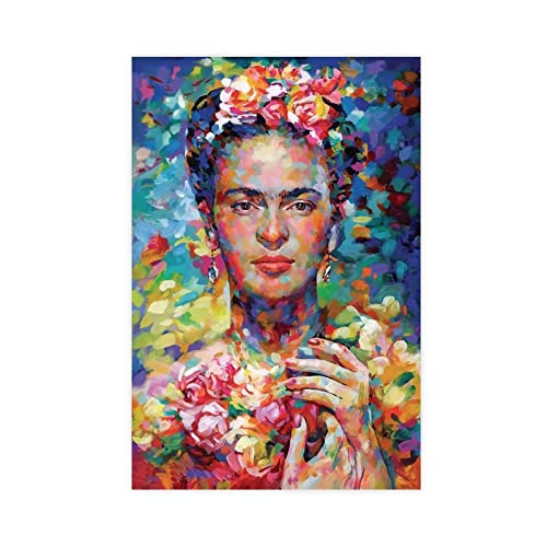 MEZUMI Leinwandposter Frida Kahlo 9, Schlafzimmer, Dekoration, Sport, Landschaft, Büro, Raumdekoration, Geschenk, ungerahmt, 50 x 75 cm von MEZUMI