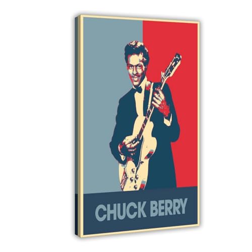 MEZUMI Leinwandposter Gitarrist Chuck Berry 3, Schlafzimmer, Dekoration, Sport, Landschaft, Büro, Raumdekoration, Geschenk, Rahmenstil, 40 x 60 cm von MEZUMI