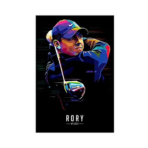 MEZUMI Rory McIlroy Leinwand-Poster, Wandkunst, Dekordruck, Bild, Gemälde für Wohnzimmer, Schlafzimmer, Dekoration, ungerahmt, 40 x 60 cm von MEZUMI