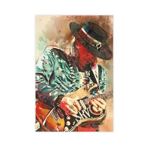 MEZUMI Stevie Ray Vaughan 2 Leinwand-Poster, Wandkunst, Dekor, Bild, Gemälde für Wohnzimmer, Schlafzimmer, Dekoration, ungerahmt, 50 x 75 cm von MEZUMI