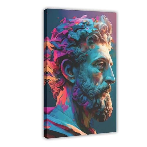 Marcus Aurelius Leinwand-Poster, Wandkunst, Dekordruck, Bild, Gemälde für Wohnzimmer, Schlafzimmer, Dekoration, Rahmenstil, 30 x 45 cm von MEZUMI
