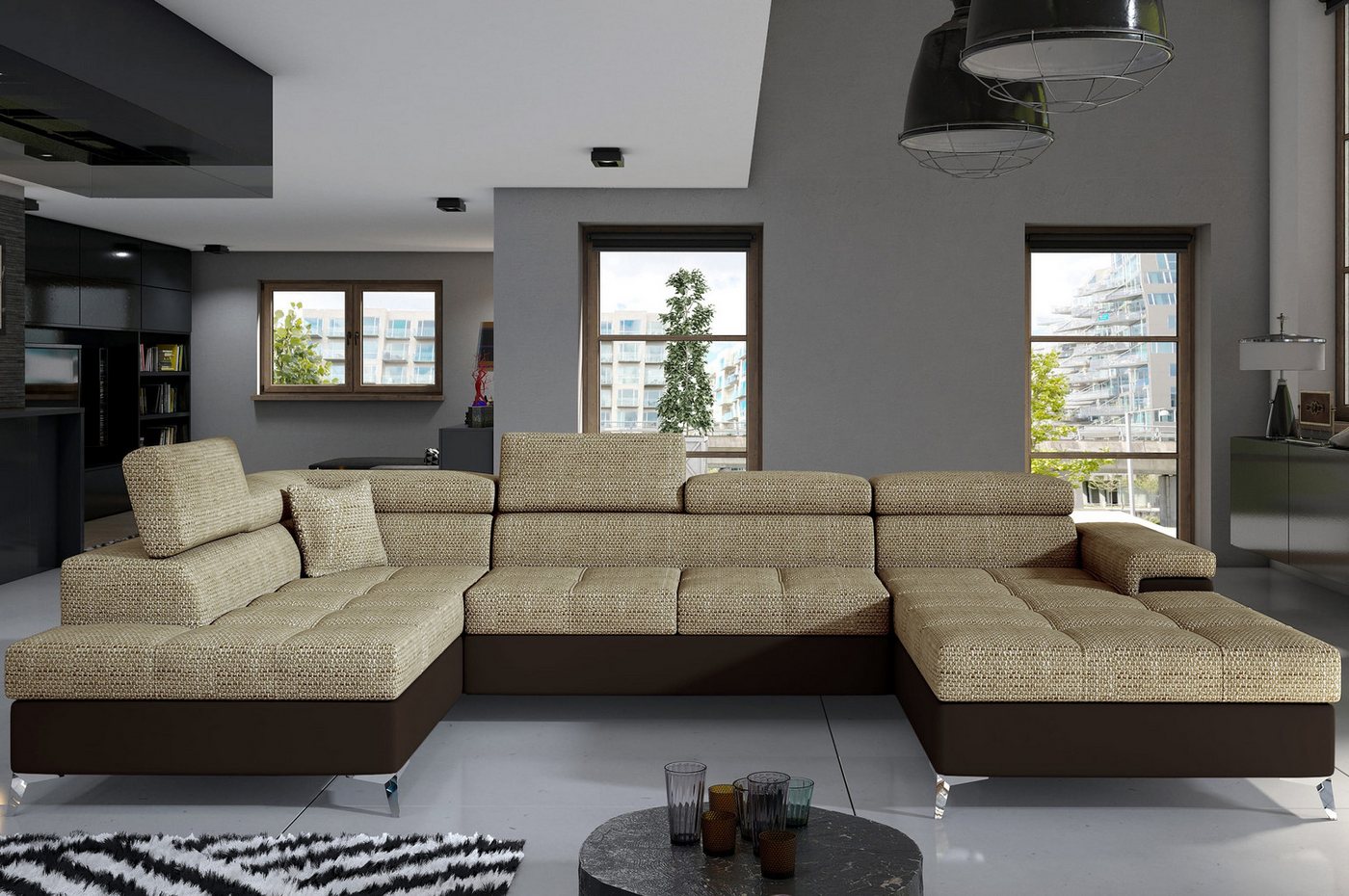 MF Design Wohnlandschaft Eduard, mit Bettfunktion von MF Design
