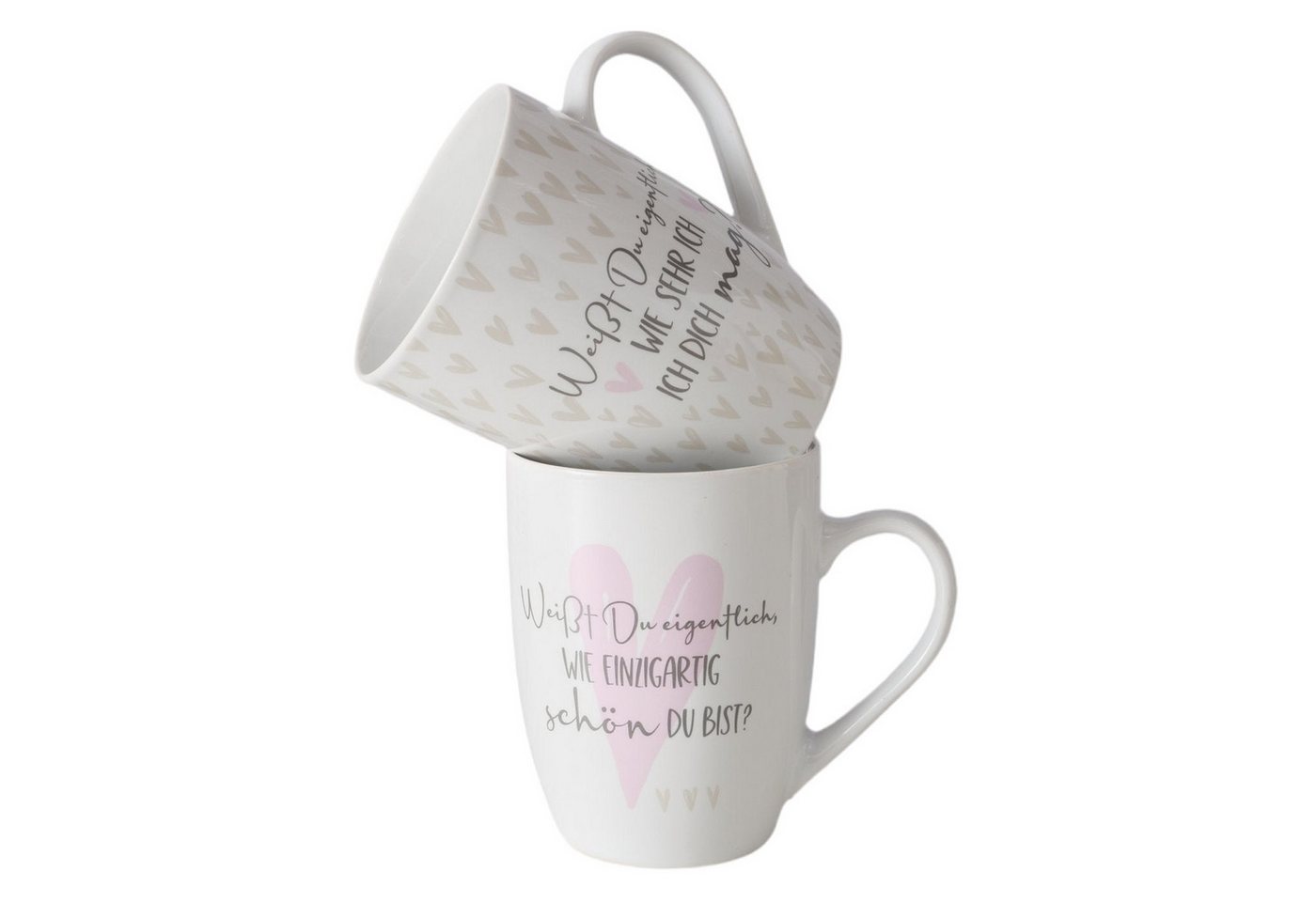 MF Becher Keramik Becher Set Lovely – 2er Set mit liebevollen Sprüchen MF Becher Keramik Becher Set Lovely – 2er Set mit liebevollen Sprüchen von MF