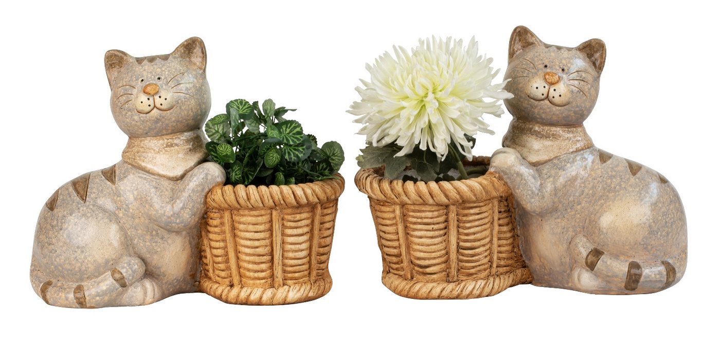 MF Blumentopf Deko Katzen Pflanzgefäße im 2er Set Verspielte Tierfiguren B:38cm (2 St) von MF