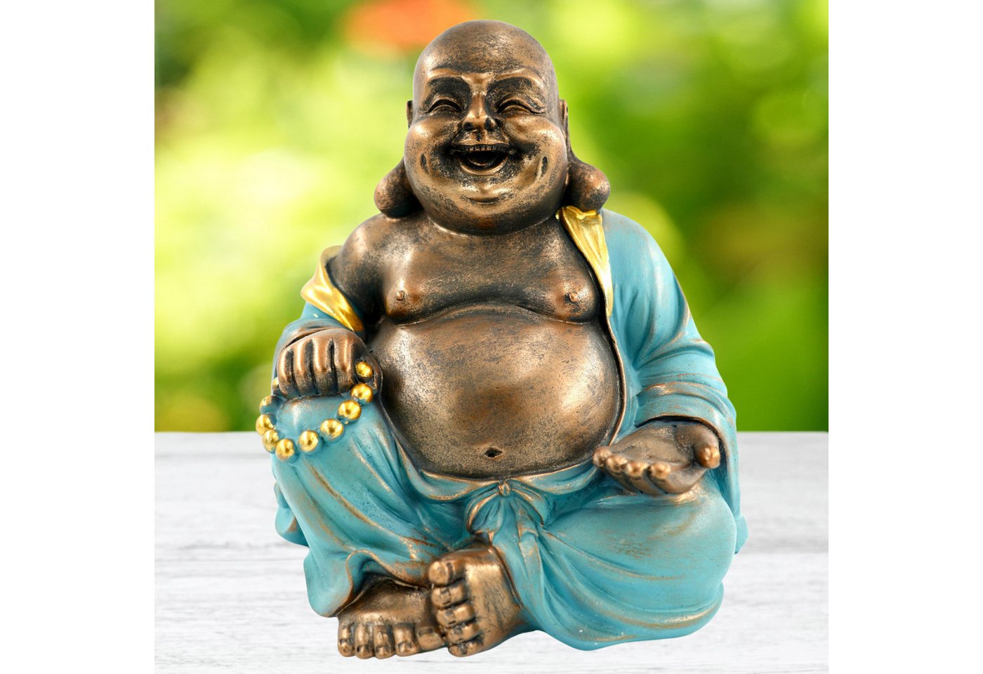 MF Buddhafigur Harmonische Buddha-Skulptur 'Mint Green', 23 cm - Glücksbringer von MF
