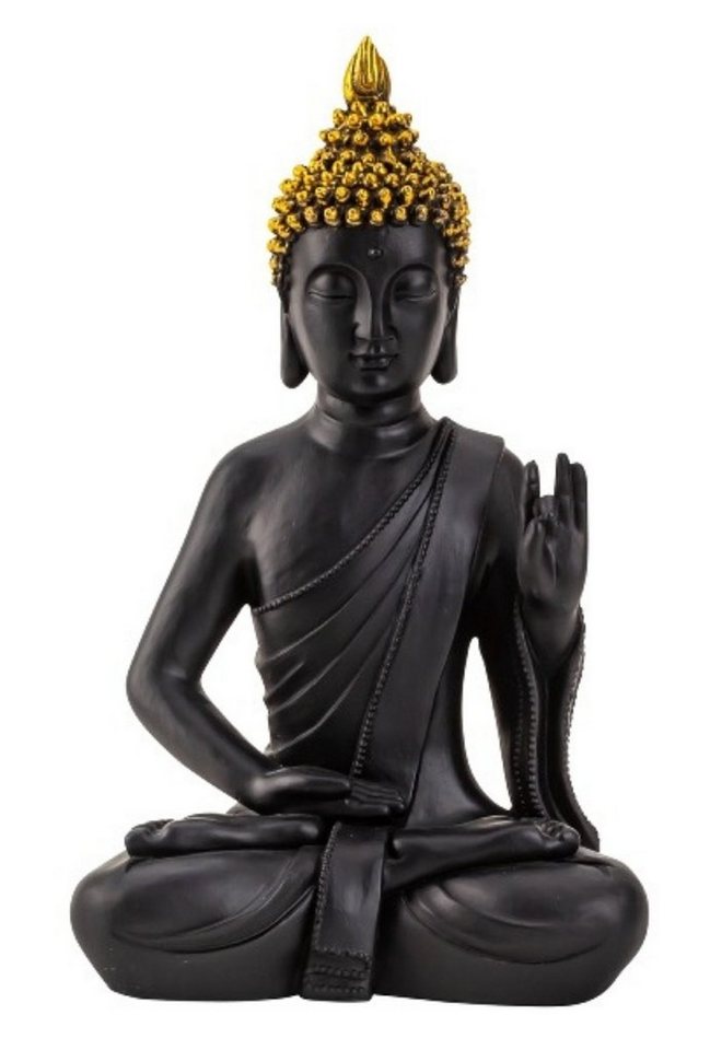 MF Buddhafigur Majestätische Buddha Figur mit goldener Krone - Stilvolle Statue, 31cm von MF