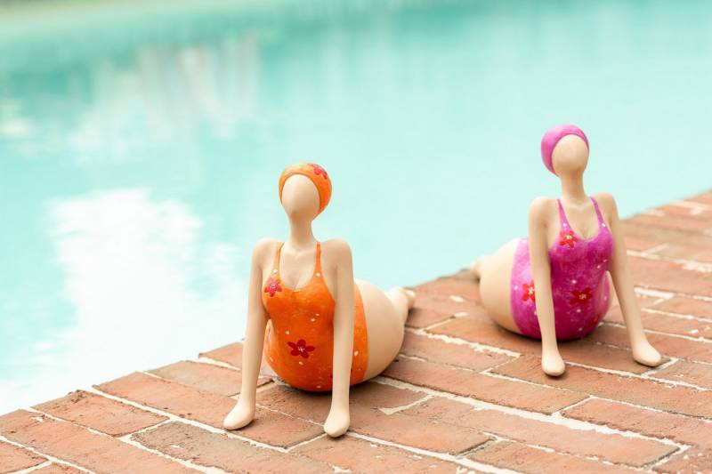 MF Comicfigur Dekofigur Set Badefreude Lilo aus Polyresin 2er Set Badedamen (2 St) von MF