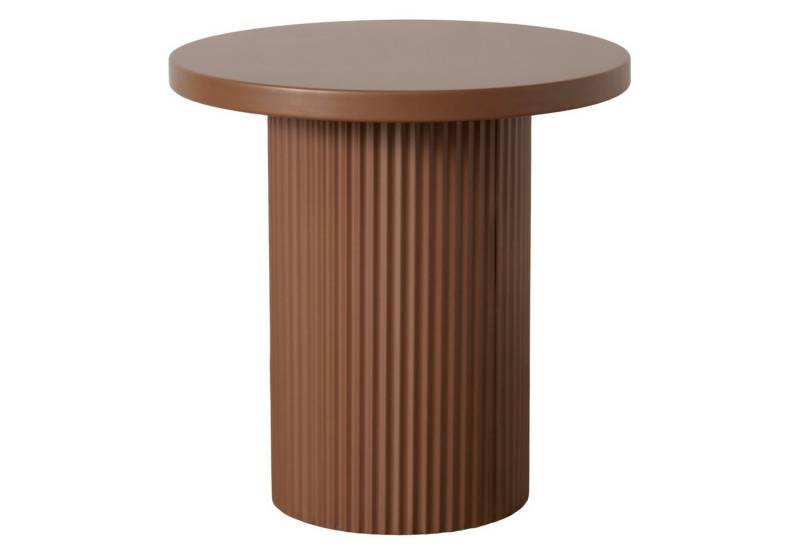MF Couchtisch Couchtisch Milo Rund Metall Braun Matt Rillenstruktur 40 cm (1-St) von MF