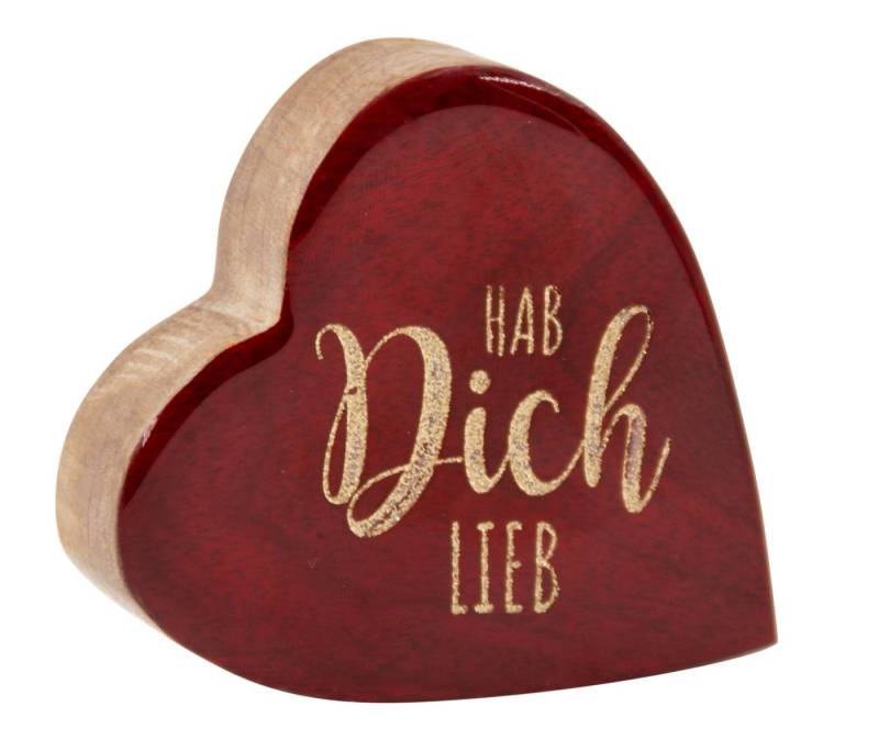 MF Deko-Schriftzug Herzdeko aus Holz Hab dich lieb – Romantische Deko in Rot 9,5cm (1 St) von MF