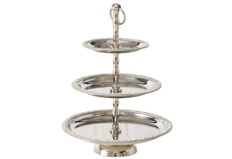 MF Dekoetagere Etagere Brilli Silber Drei Etagen Mit Kristallsteinen Edelstahl (1 St) von MF