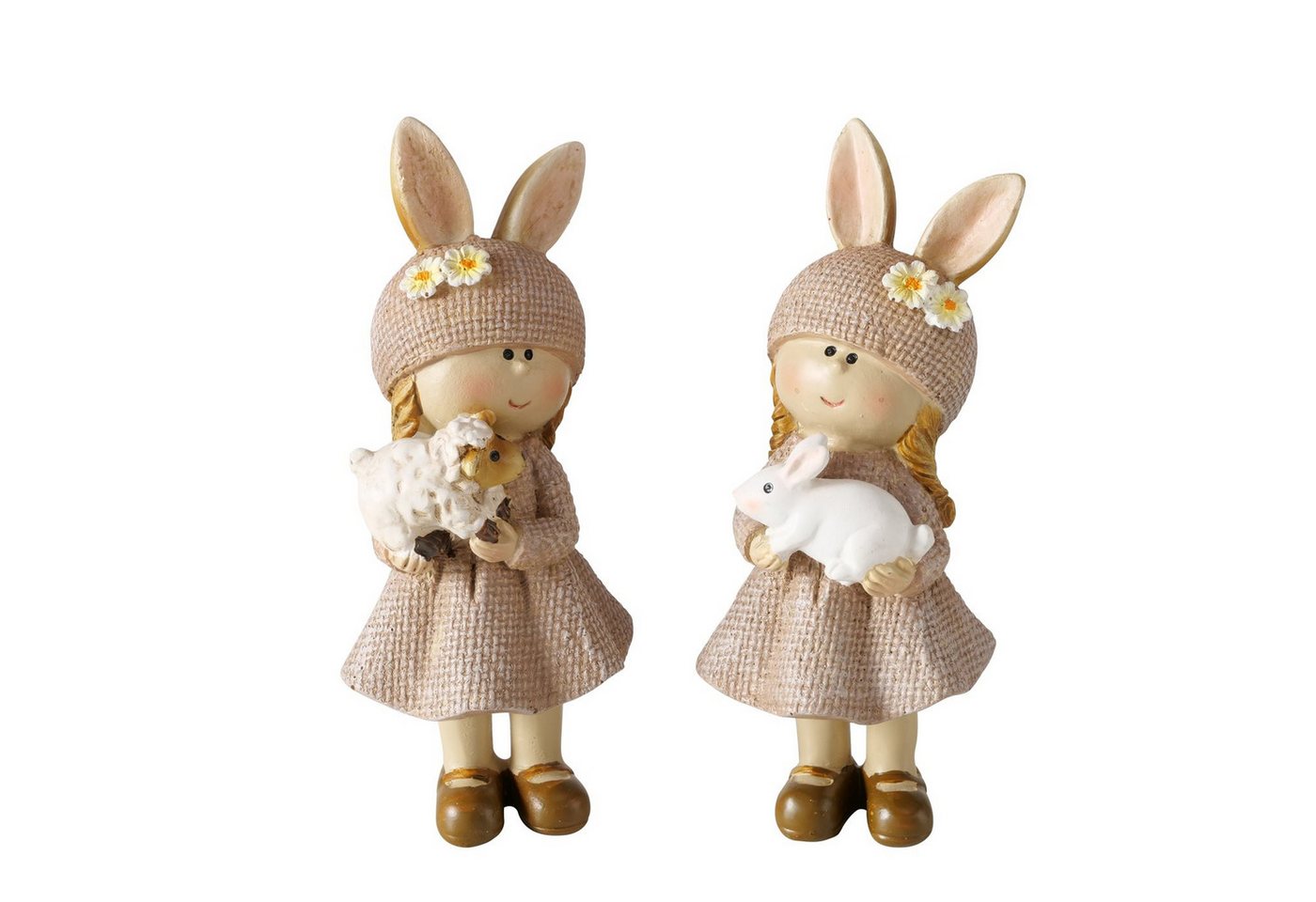 MF Dekofigur Dekofigur Set Livia Mädchen mit Hase und Schaf 2er Set 12cm (2 St) von MF