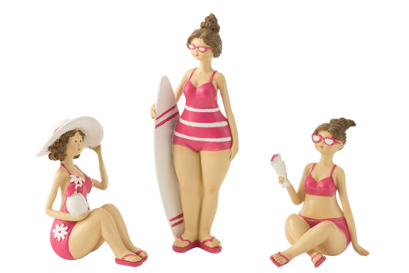 MF Dekofigur Dekofiguren Sunny Girls 3er Set Badefiguren Sitzend 18 cm (3 St) von MF