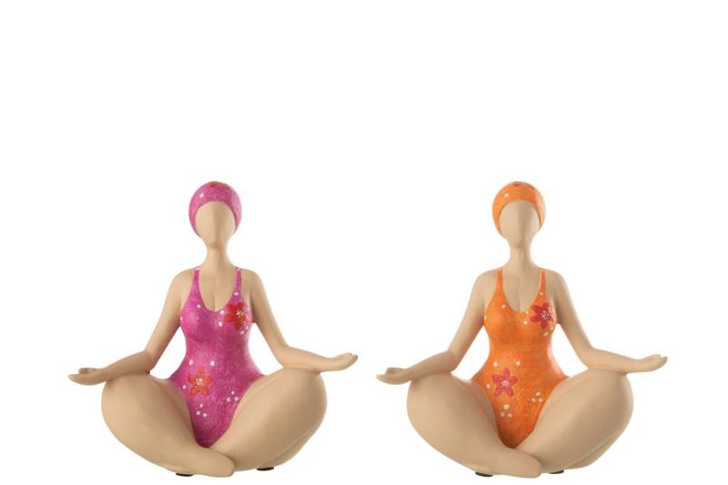 MF Dekofigur Yoga Damen Figuren Set Sommerbalance 2er Deko Frauen Polyresin 19cm (2 St) von MF
