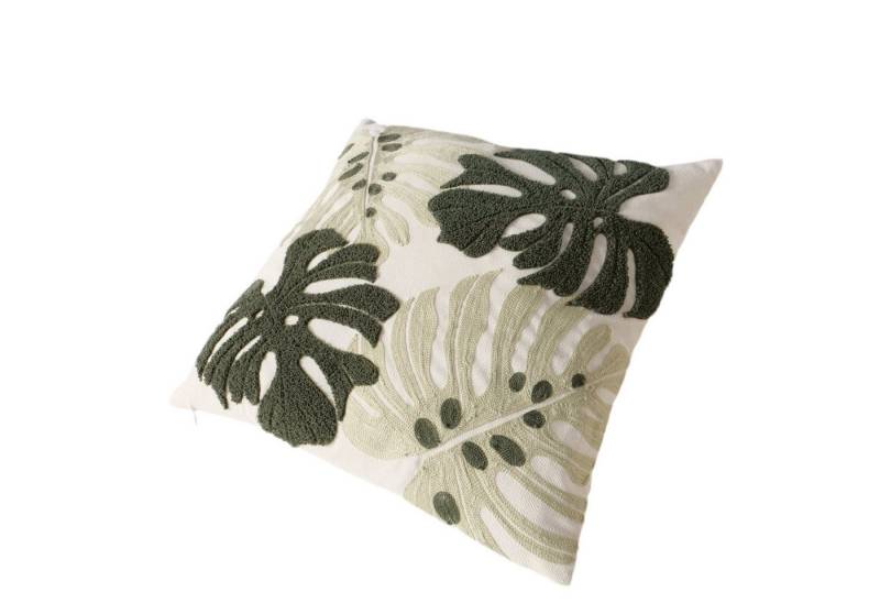 MF Dekokissen Dekokissen Monstera Verde 45x45 cm Grün Weiß Tropisches Blattdesign von MF