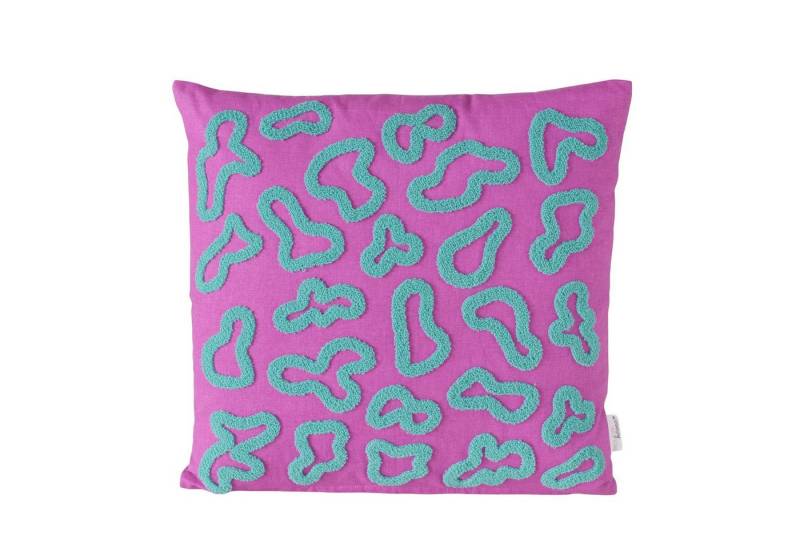 MF Dekokissen Dekokissen Zymbol Lila Türkis 45x45 cm Geometrisches Design von MF