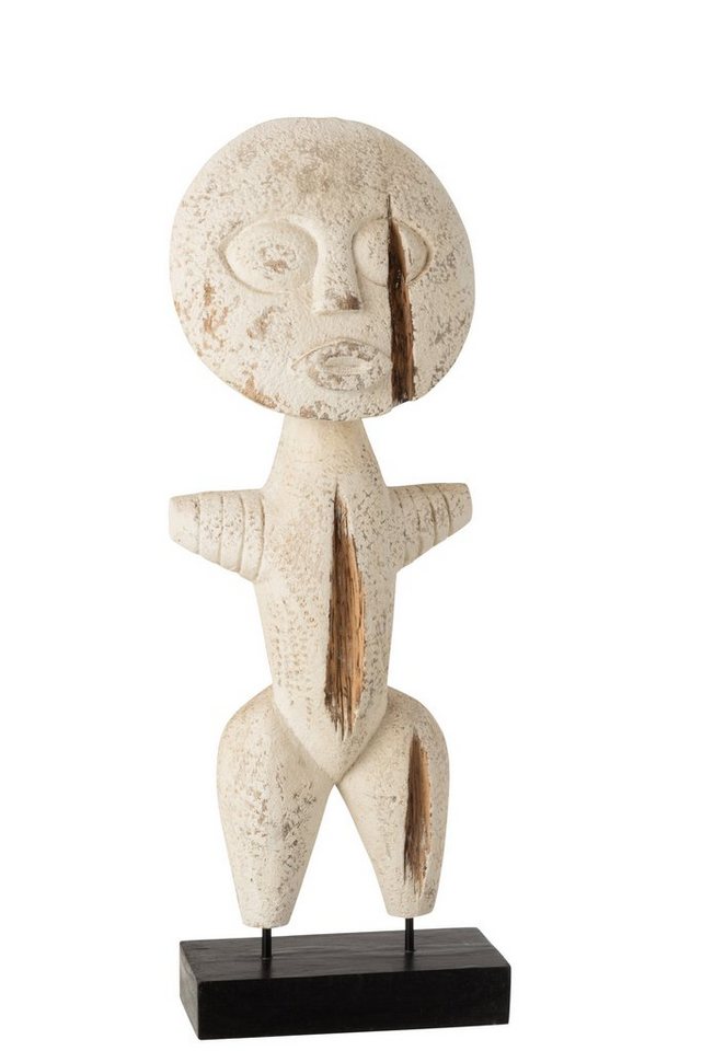 MF Dekoobjekt 2er Set Holz Figur Primitiv Albasia Höhe 59cm in weiß von MF