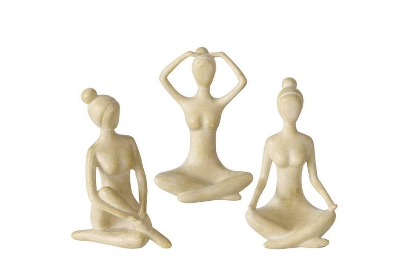 MF Dekoobjekt 3er Set Handgemachte Yoga Figuren Marie und ihre Yogapraxis in Beige (3 St) von MF