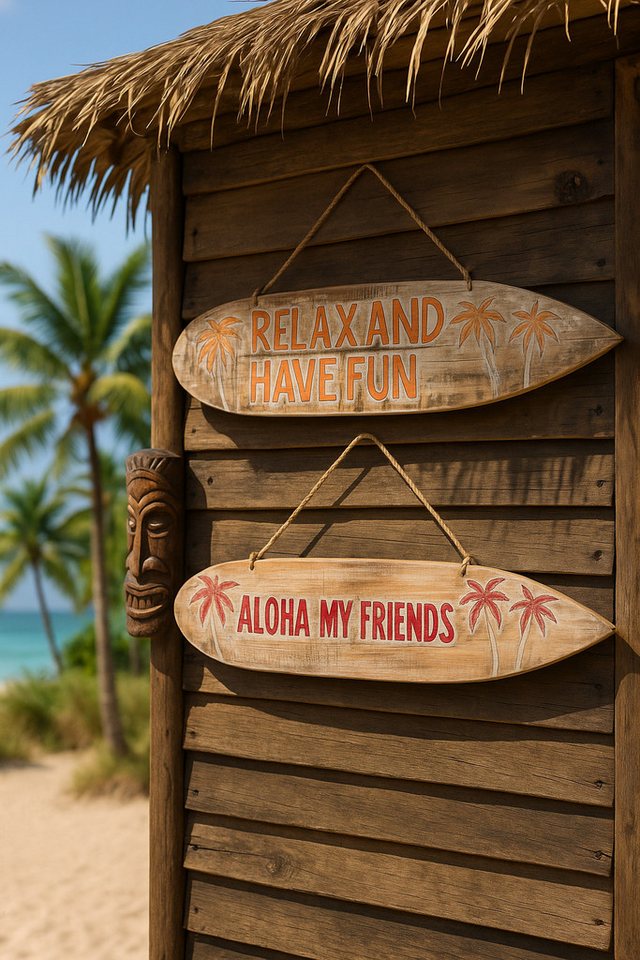 MF Dekoobjekt Aloha Vibes – Surf Tiki Holzplakate im 2er Set Hawaii Look MF Dekoobjekt Aloha Vibes – Surf Tiki Holzplakate im 2er Set Hawaii Look von MF