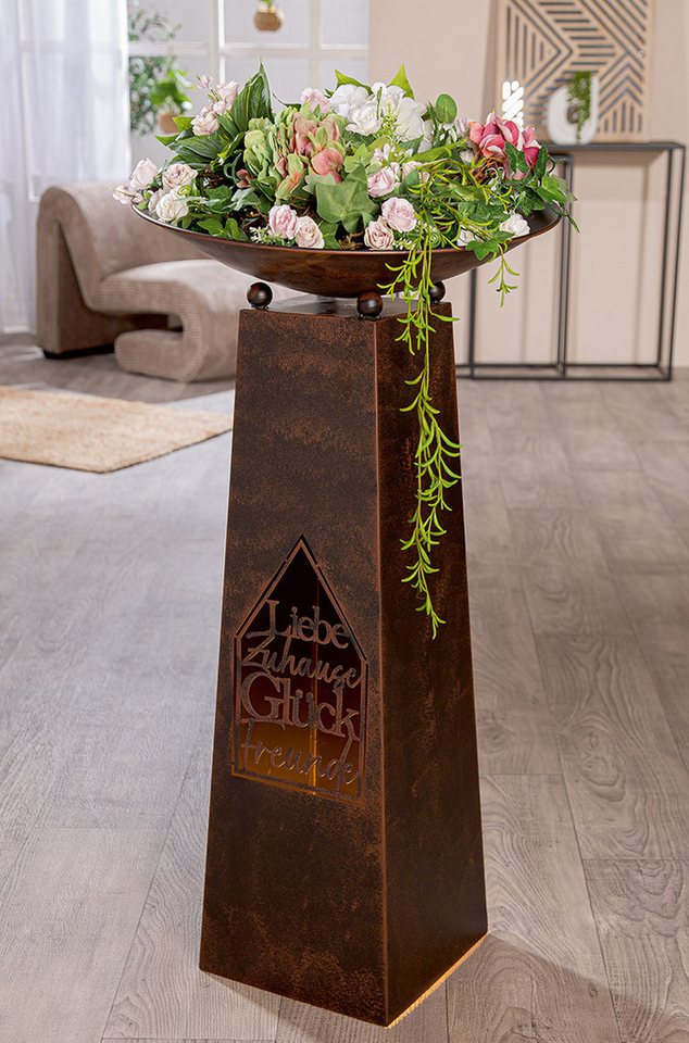 MF Dekoschale Schalenständer Freunde Antikfinish Metall Braun Höhe 95cm (2 St) von MF