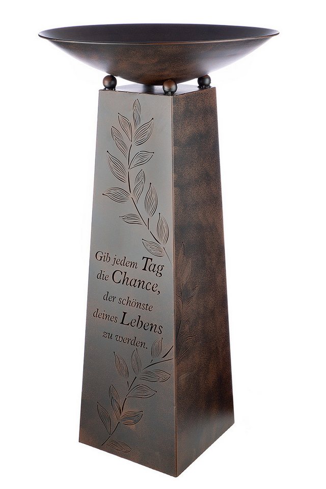 MF Dekoschale Schalenständer Schönster Tag Metall Braun Höhe 95cm (1 St) von MF