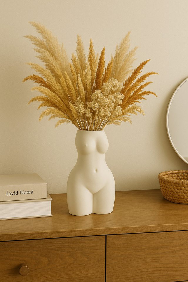 MF Dekovase Vase Aurice Frauenkörper Weiß Porzellan Modern Matt (1 St) von MF