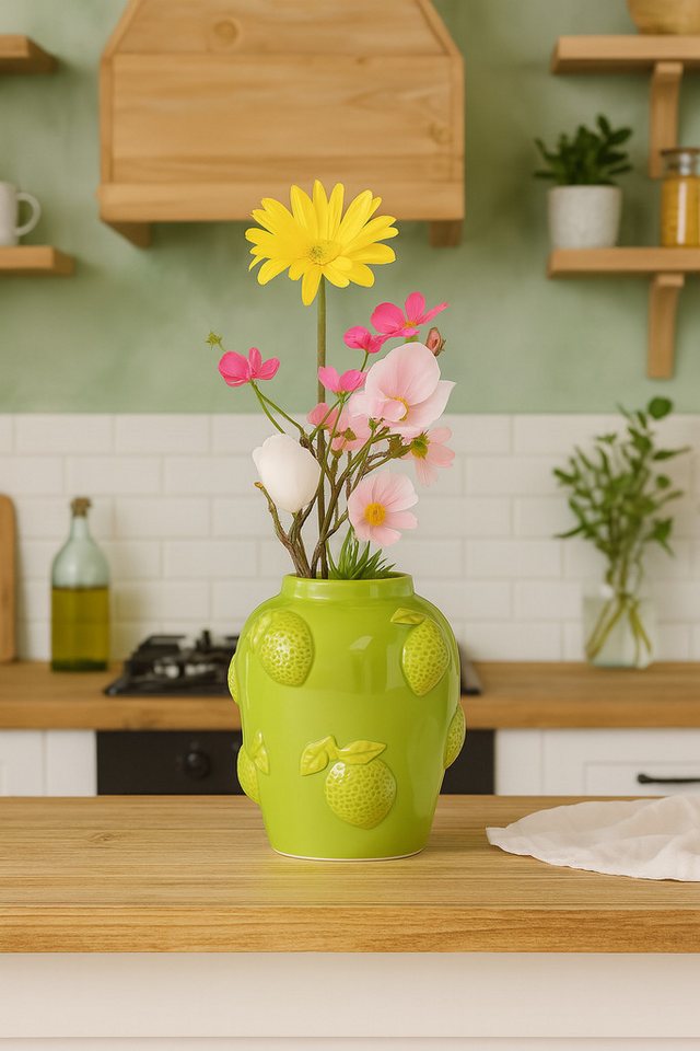 MF Dekovase Vase Limette Keramik Grün (1 St) von MF