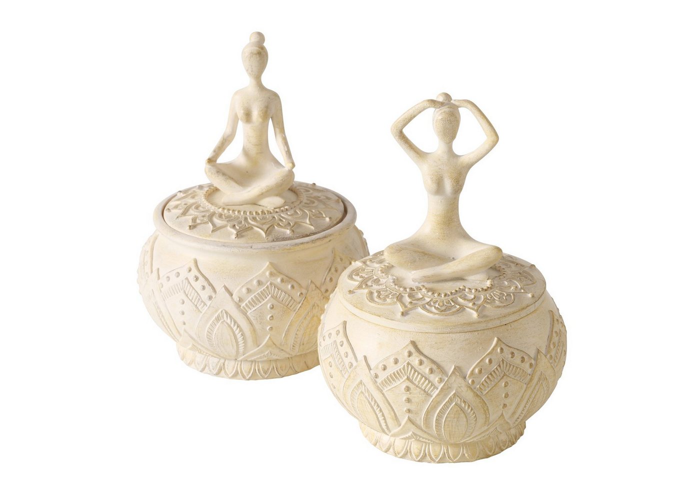 MF Dose 2er-Set Meditationsdosen - Handgefertigte Yoga Figuren (2 St) von MF