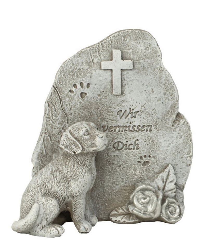 MF Grabkerze Gedenkstein Faithful Friend Hund Wir Vermissen Dich 11cm (1-tlg) von MF