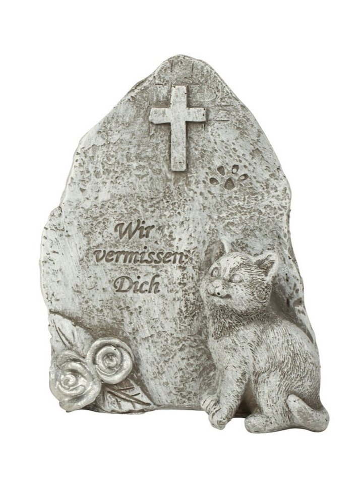 MF Grabkerze Gedenkstein Gentle Soul Katze Wir Vermissen Dich 11cm Polyresin Grau (1-tlg) von MF