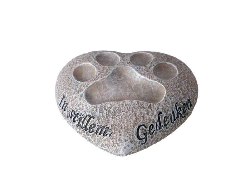 MF Grabkerze Gedenkstein Tristeza Herz grau mit Pfotenabdruck Katze Katzenpfoten (1-tlg) von MF