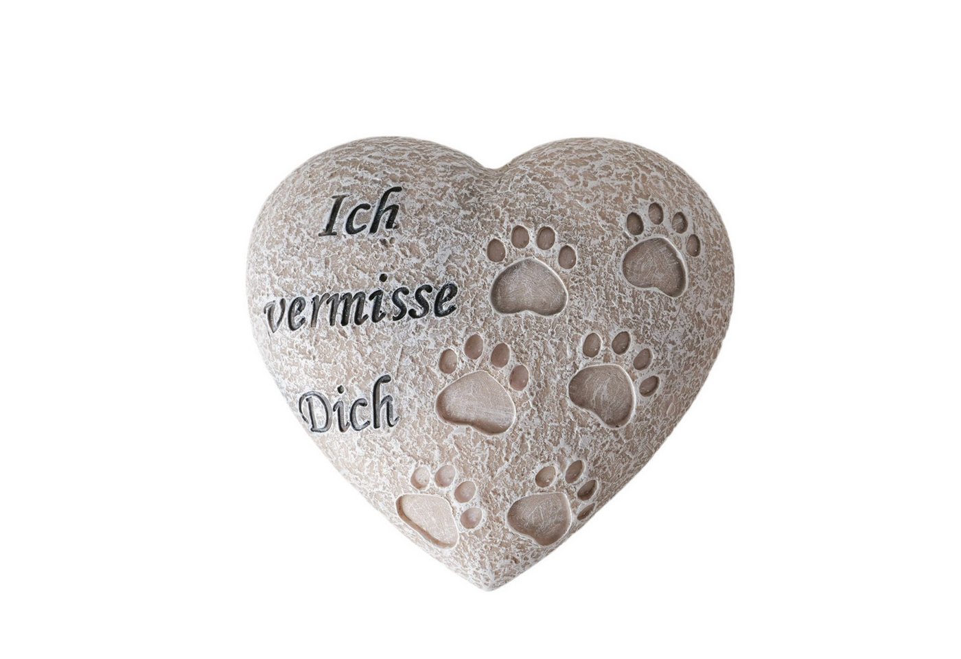 MF Grabkerze Grabdeko Tristeza Herz Grau Pfotenabdrücke Outdoor Katze Katzenpfoten (1-tlg) von MF