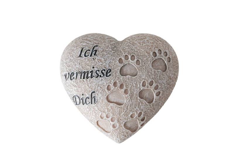 MF Grabkerze Grabdeko Tristeza Herz Grau Pfotenabdrücke Outdoor Katze Katzenpfoten (1-tlg) von MF