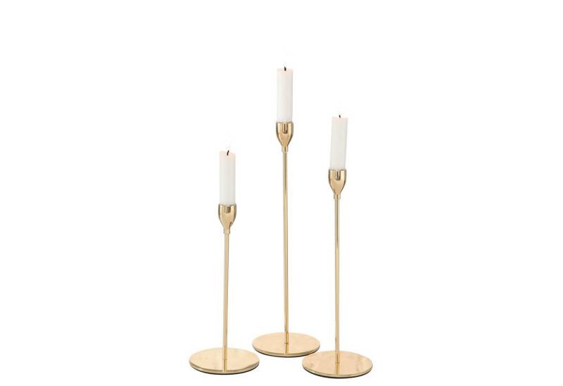 MF Kerzenständer Goldene Kerzenleuchter Malte 3er Set in modernem Design (3 St) von MF